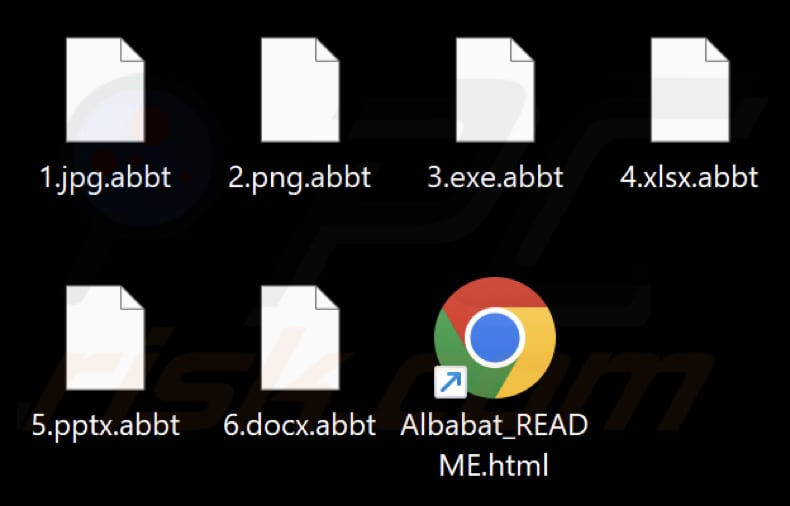 File crittografati dal ransomware Albabat (estensione .abbt)