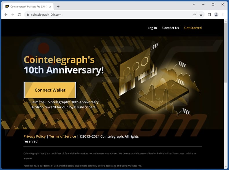 Cointelegraph's 10th Anniversary Airdrop truffa