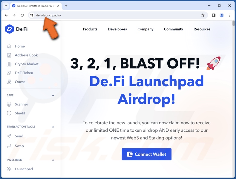 De.Fi Launchpad Airdrop Truffa