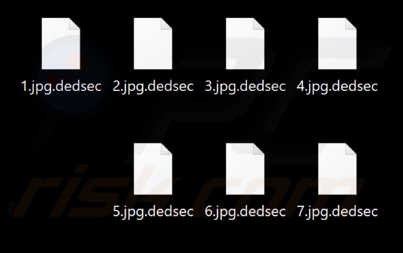 File crittografati dal ransomware Dedsec (estensione .dedsec)