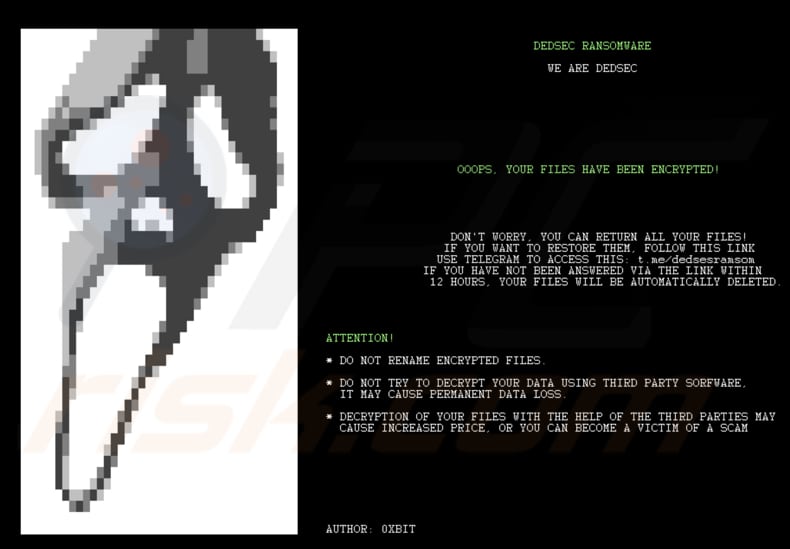 Screenshot dello sfondo del desktop di Dedsec