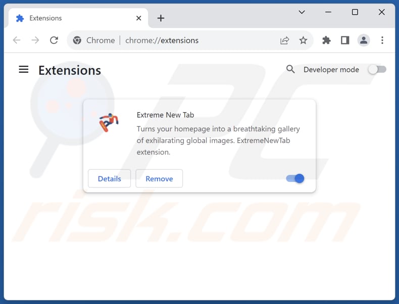 Rimozione delle estensioni di Google Chrome correlate a extremenewtab.com