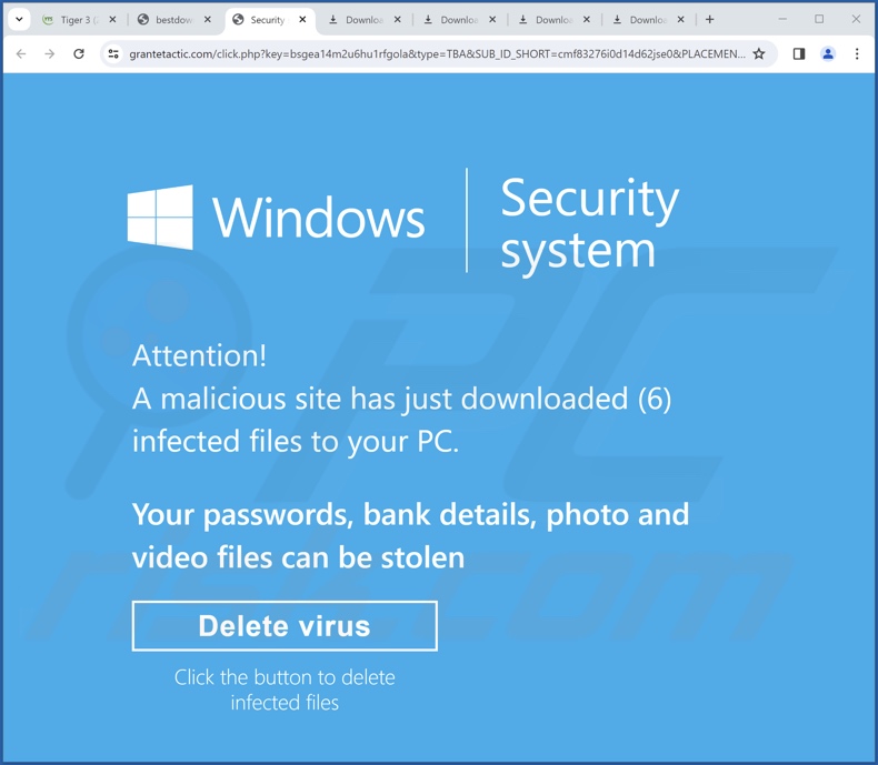 Malicious Site Has Downloaded Infected Files To Your PC truffa