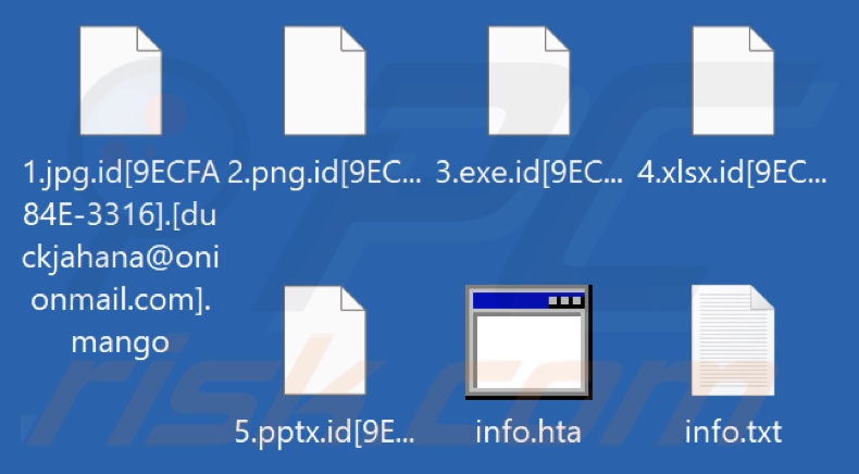 File crittografati dal ransomware Mango (estensione .mango)