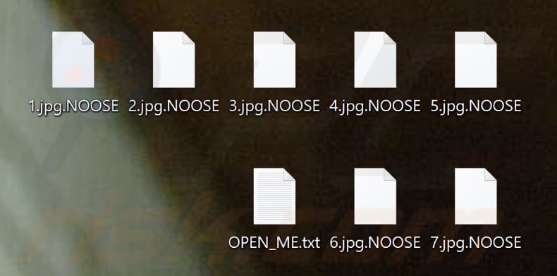 File crittografati dal ransomware NOOSE (estensione .NOOSE)