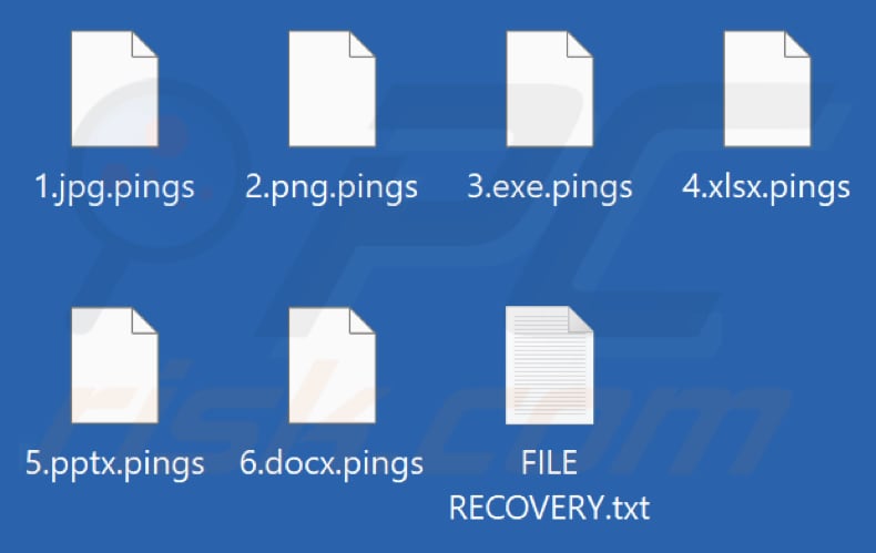 File crittografati dal ransomware Pings (estensione .pings)