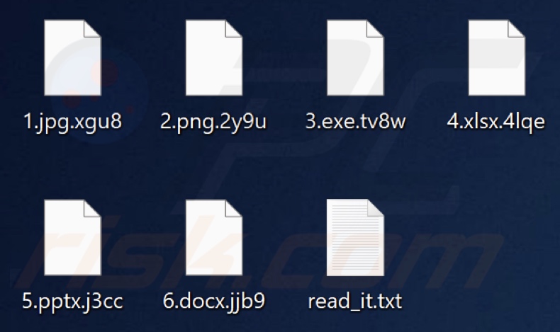 File crittografati dal ransomware PIRAT HACKER GROUP (estensione composta da quattro caratteri casuali)