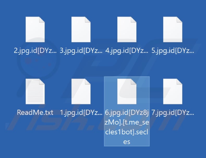 File crittografati dal ransomware Secles (estensione .secles)
