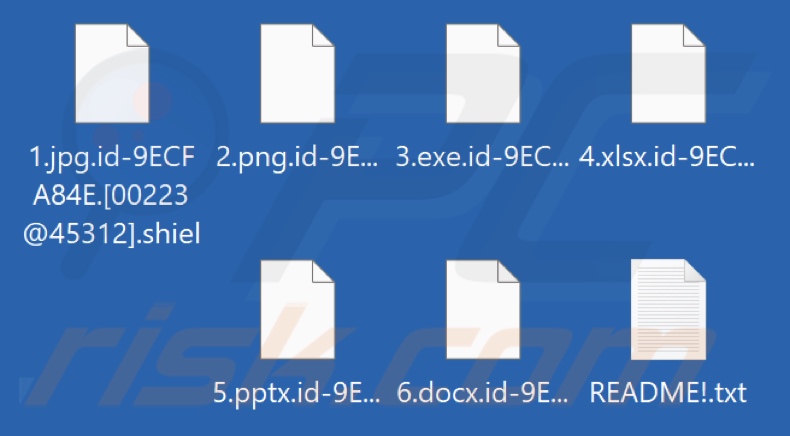 File crittografati dal ransomware Shiel (estensione .shiel)