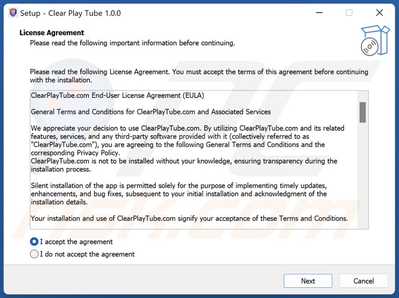 Clear Play Tube PUA configurazione dell'installazione