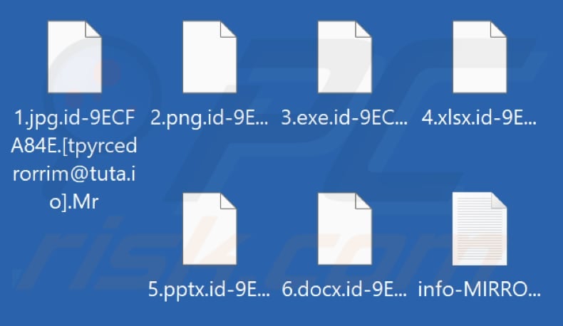 File crittografati da MIRROR ransomware (estensione .Mr)