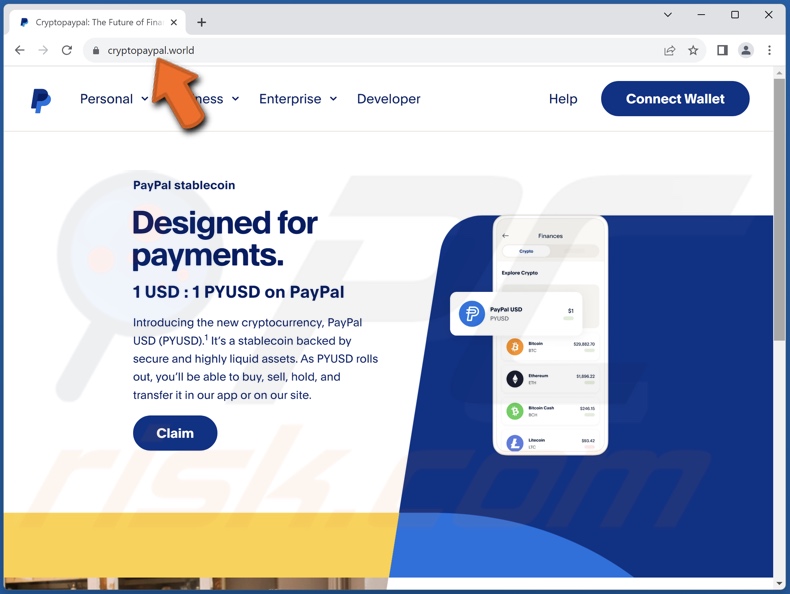 PayPal Stablecoin truffa