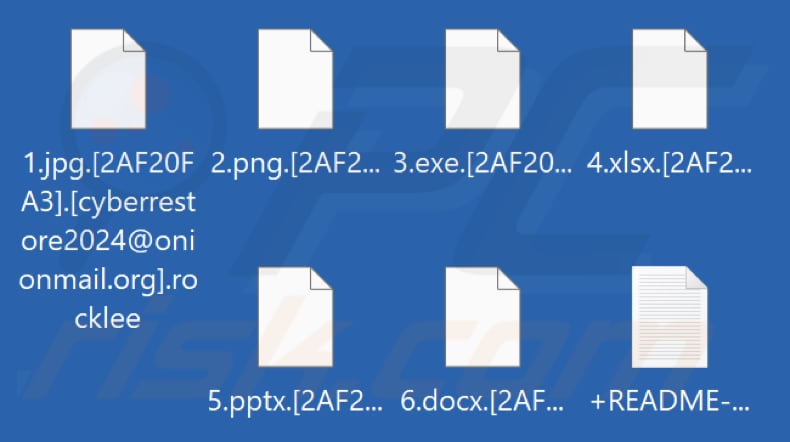 File crittografati dal ransomware Rocklee (estensione .rocklee)