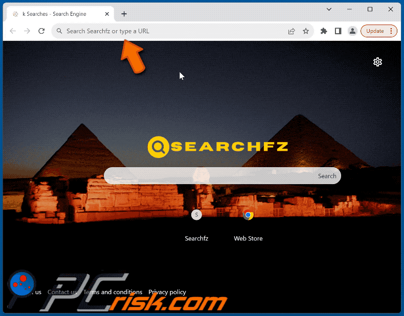 Searchfz.com reindirizza su bing.com (GIF)