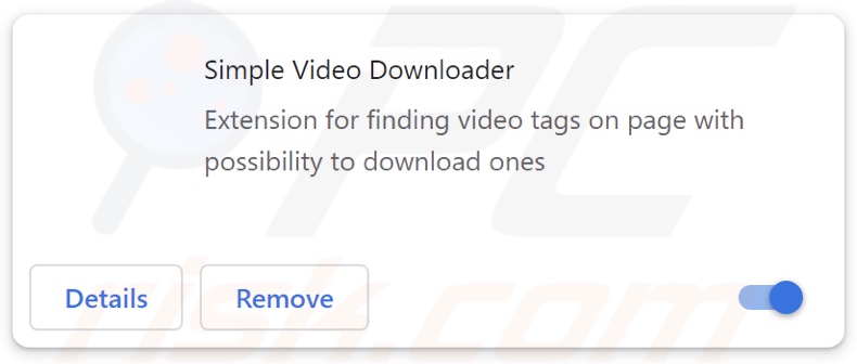 Estensione adware Simple Video Downloader