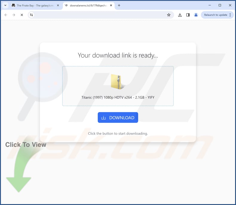 Sito Web che ospita un browser hijacker che promuove ssj4.io