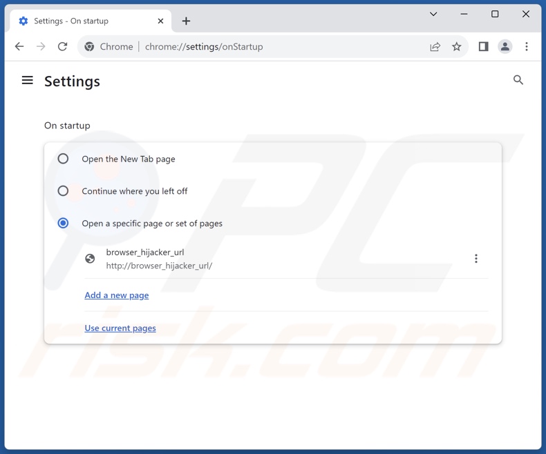 Modifica della pagina iniziale di Google Chrome