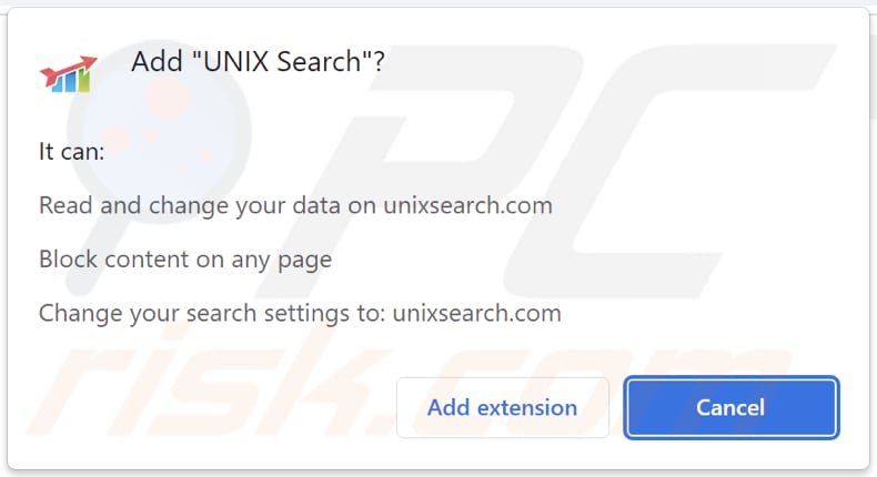 Autorizzazioni richieste dal dirottatore del browser UNIX Search