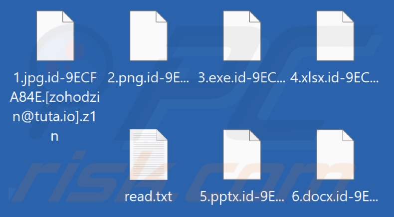 File crittografati dal ransomware Z1n (estensione .z1n)