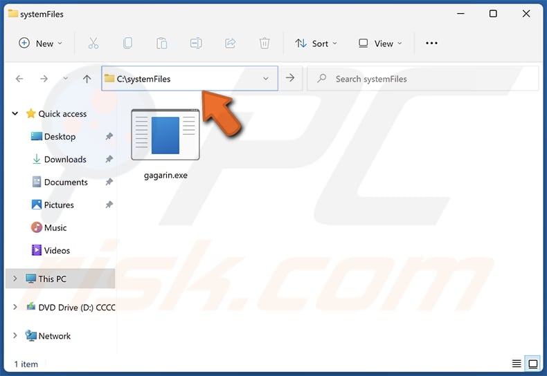 Activate Your McAfee Antivirus License elimina il file gagarin dalla cartella systemFiles
