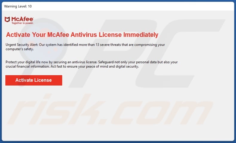 Activate Your McAfee Antivirus License truffa