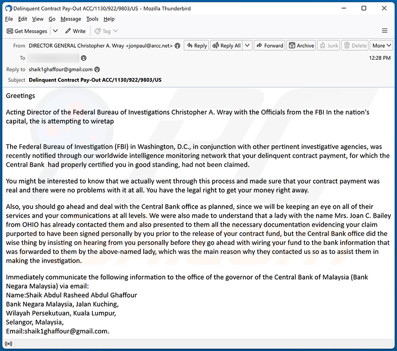 Fund Release truffa via e-mail (2024-03-06)