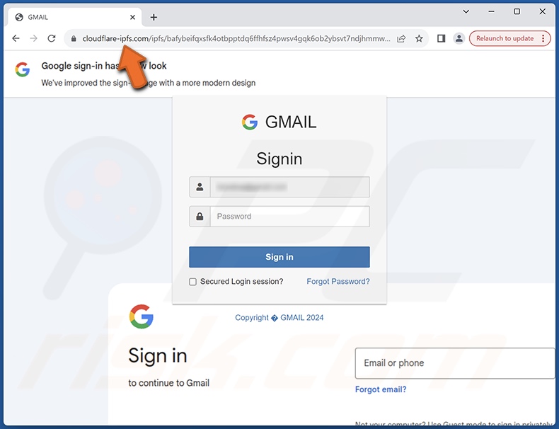 Account Protection e-mail truffa promossa sito di phishing