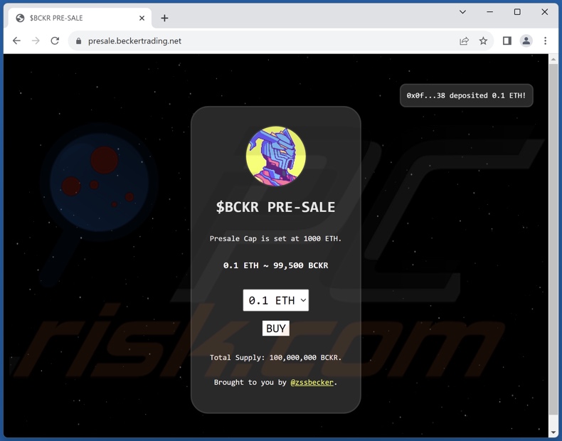 $BCKR PRE-SALE truffa