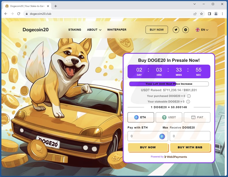 DOGE20 Presale truffa