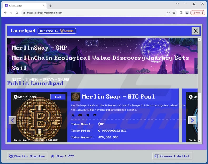 Merlin Swap Airdrop truffa