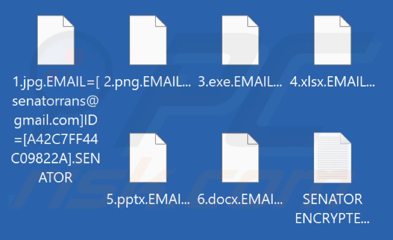 File criptati dal ransomware Senator (estensione .SENATOR)