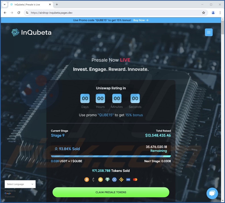 InQubeta Token Presale truffa