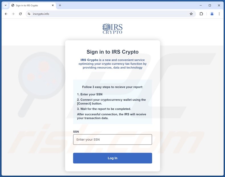 IRS Crypto truffa