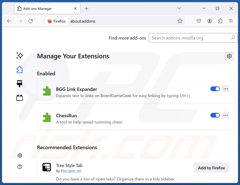 Rimozione delle estensioni di Mozilla Firefox correlate a my-search-newtab.com