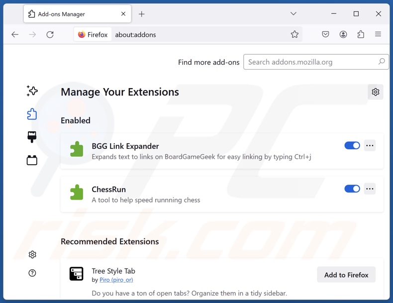 Rimozione delle estensioni di Mozilla Firefox correlate a quest-finder.com