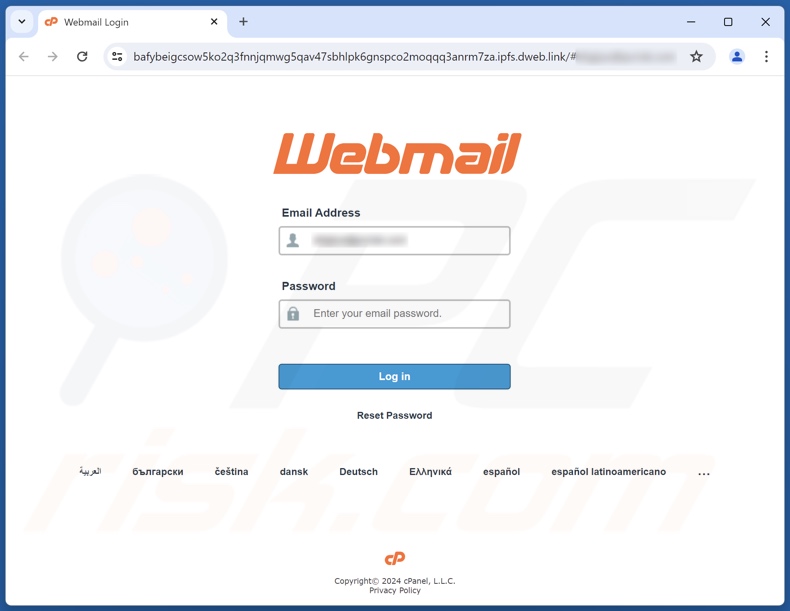 Roundcube Found Several Undelivered Messages e-mail truffa promossa sito di phishing