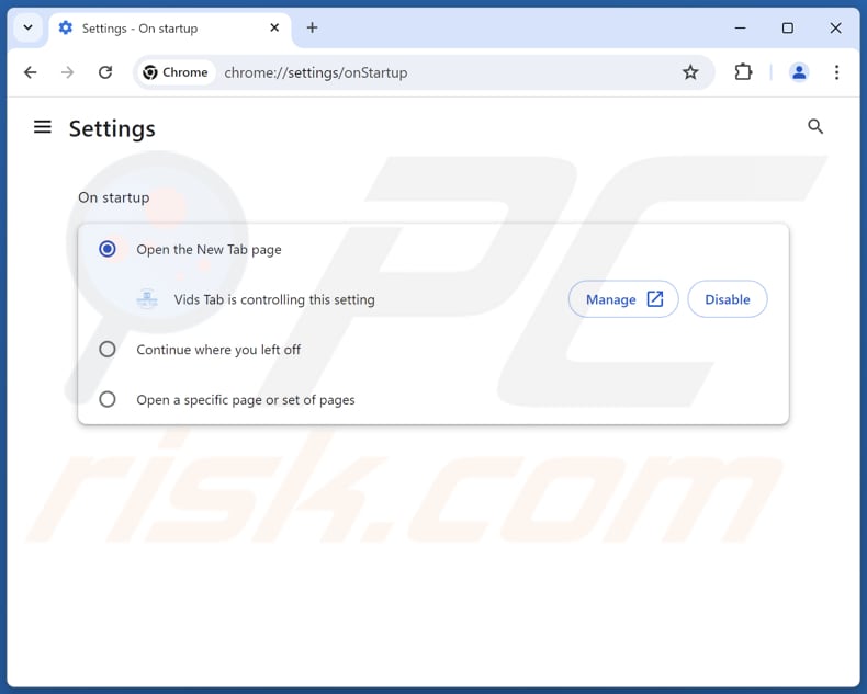 Rimozione di search.media-tab.com dalla homepage di Google Chrome