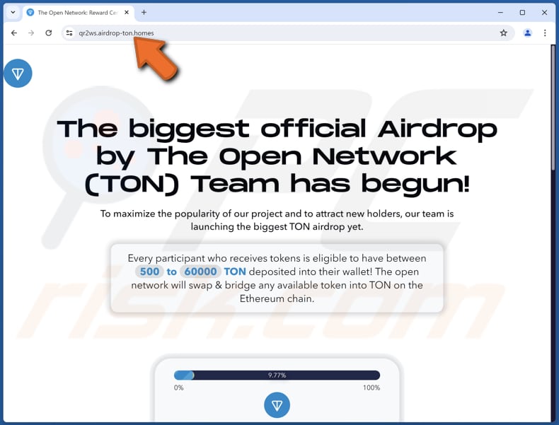 Toncoin (TON) Airdrop truffa