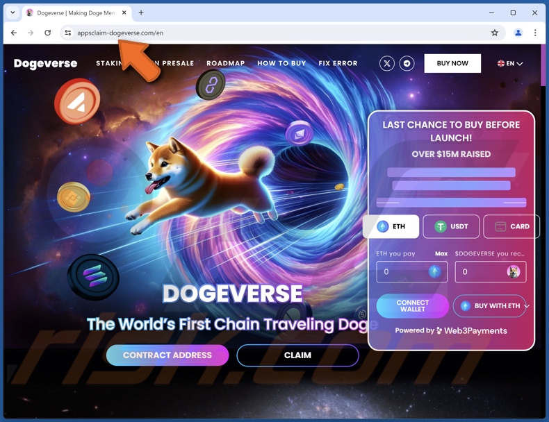 DOGEVERSE Pre-launch sito web truffa