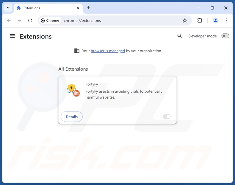 Rimozione di estensioni indesiderate da Google Chrome passo 2