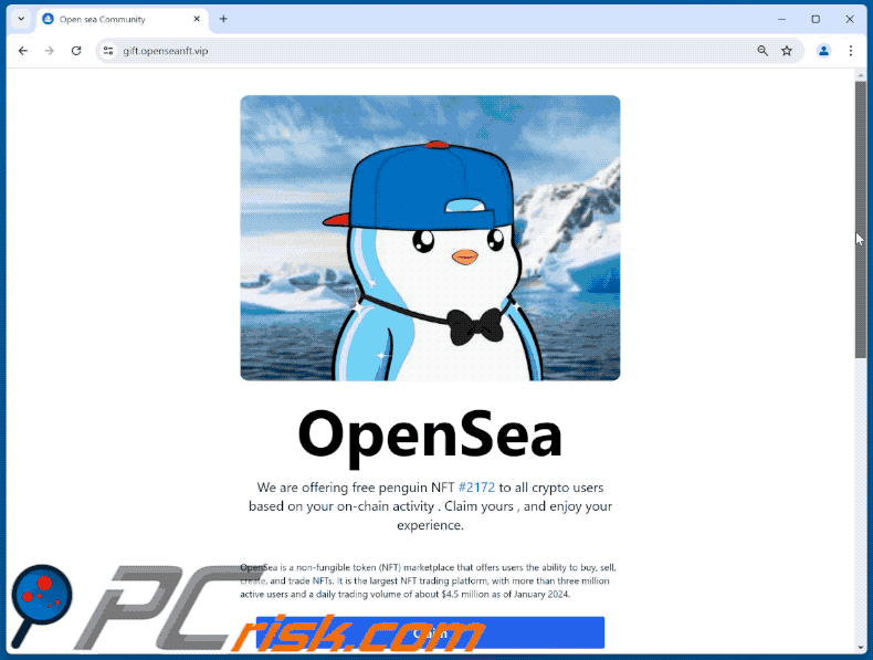 Comparsa della truffa Free Penguin NFT (GIF)