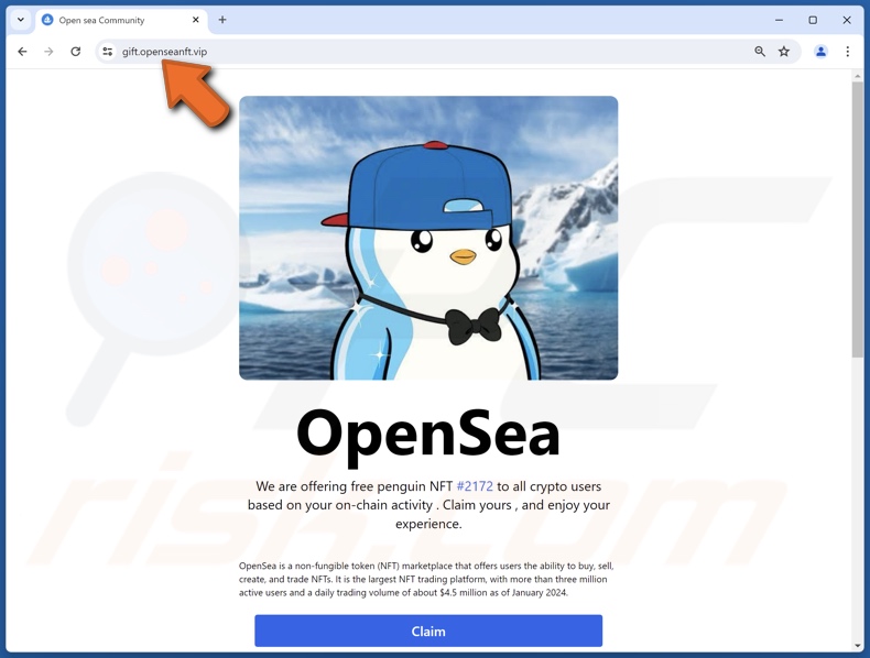 Free Penguin NFT truffa