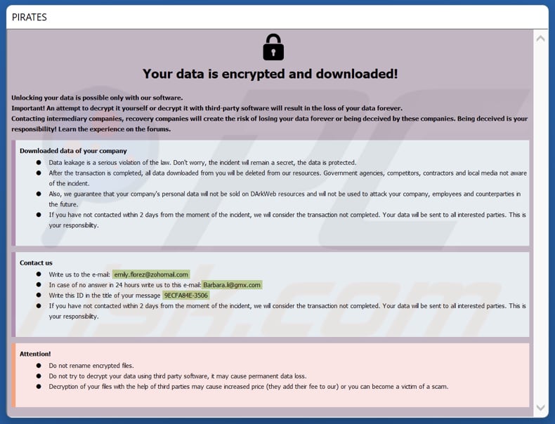 Lexus ransomware nota di riscatto file HTA (info.hta)