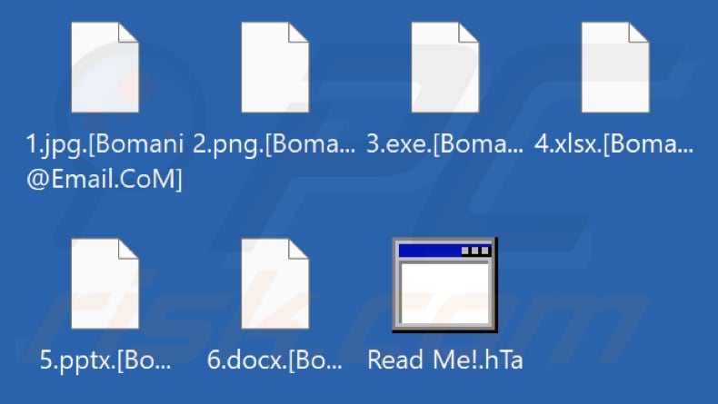 File criptati dal ransomware Lord Bomani (estensione.[Bomani@Email.CoM])