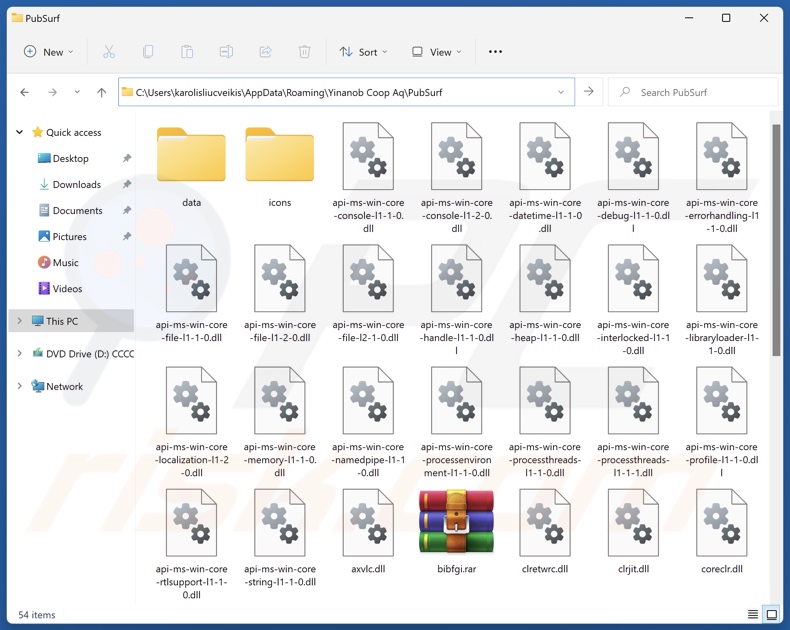 PubSurf cartella di installazione dell'applicazione indesiderata
