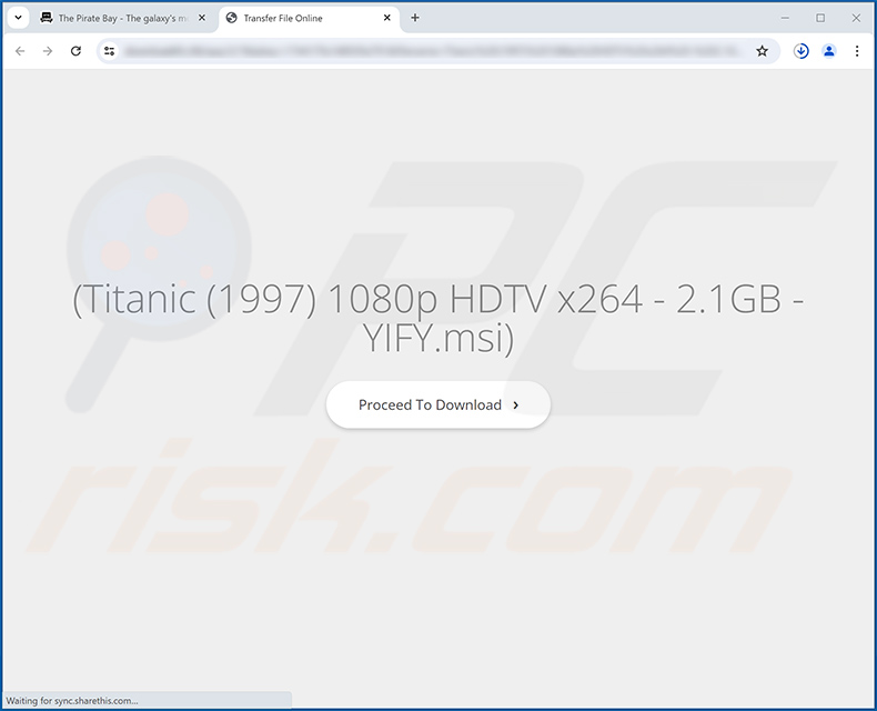Sito web che diffonde il browser hijacker SeekFast