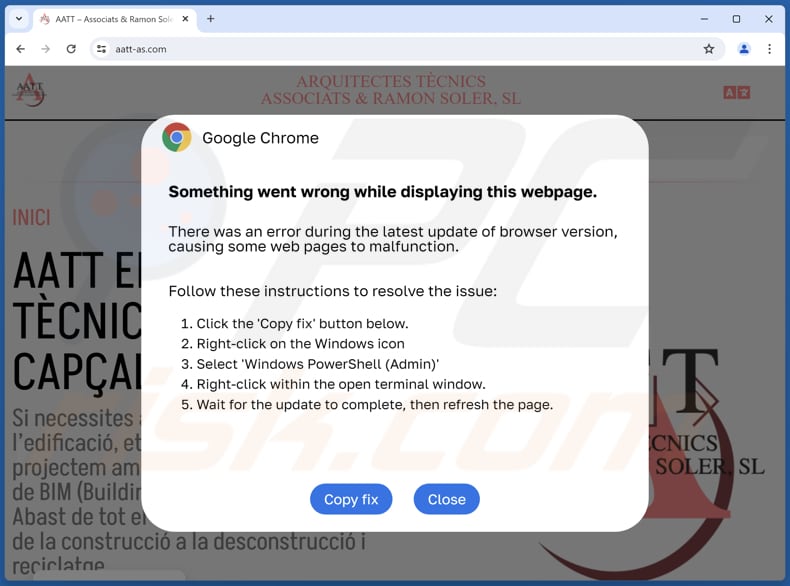 Something Went Wrong While Displaying This Webpage truffa