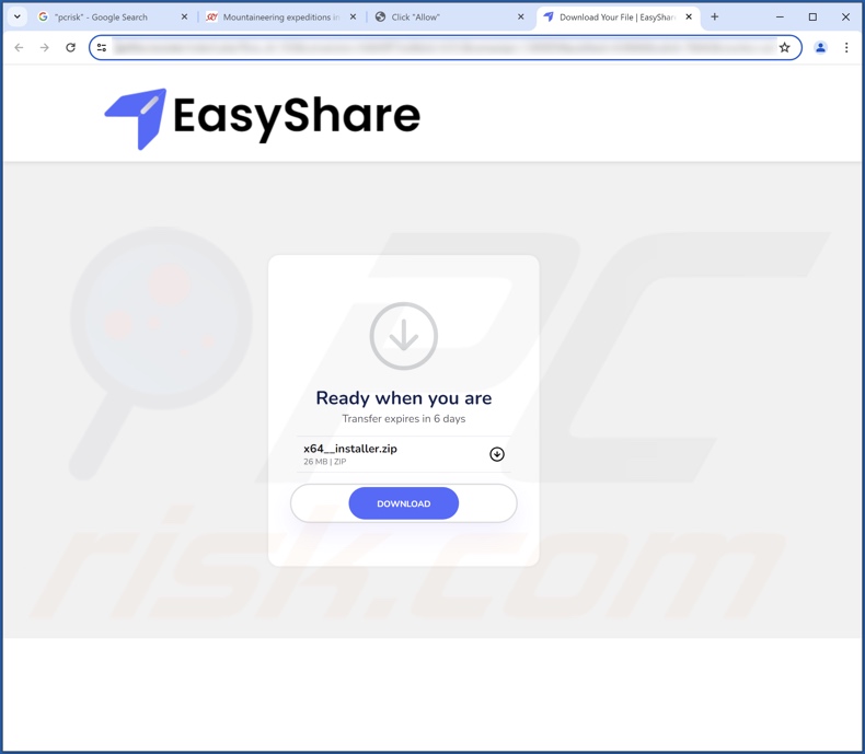 Sito web ingannevole utilizzato per promuovere TjboApp PUA