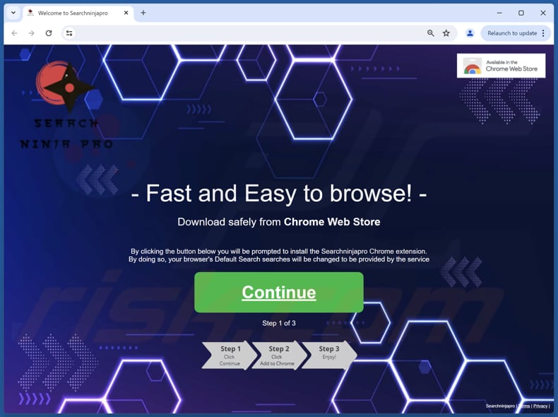 Sito web utilizzato per promuovere Searchninjapro browser hijacker
