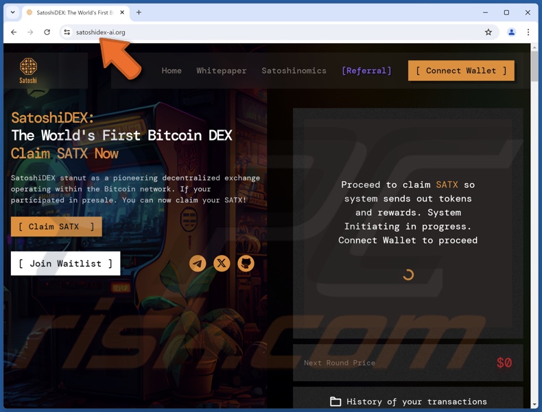 Claim SatoshiDEX (SATX) truffa